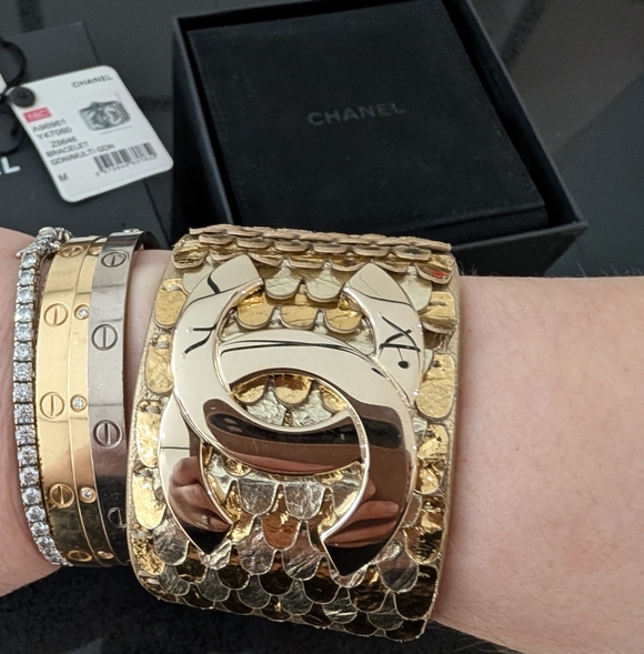 CHANEL Jewelry - CHANEL Gold and Silver Cuff Bracelet